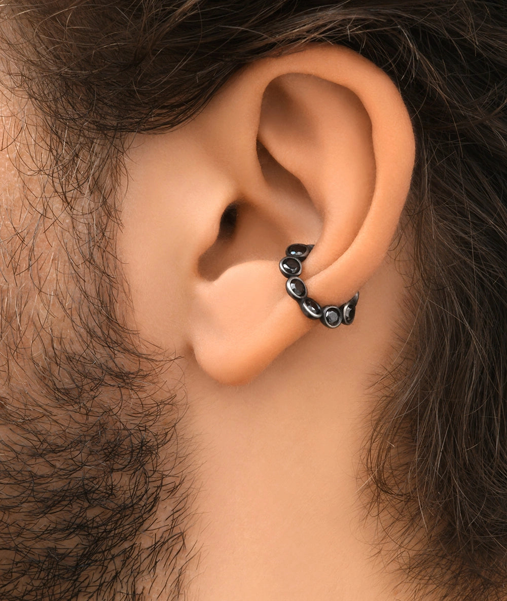 ANATA VS round silver vintage-effect ear cuff