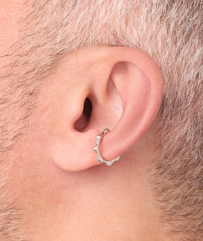 Fixie S silver round ear cuff - YParis