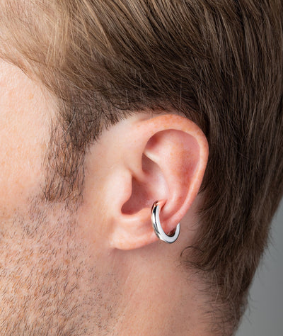 Ear cuff rond argenté Little Bowie S - YParis