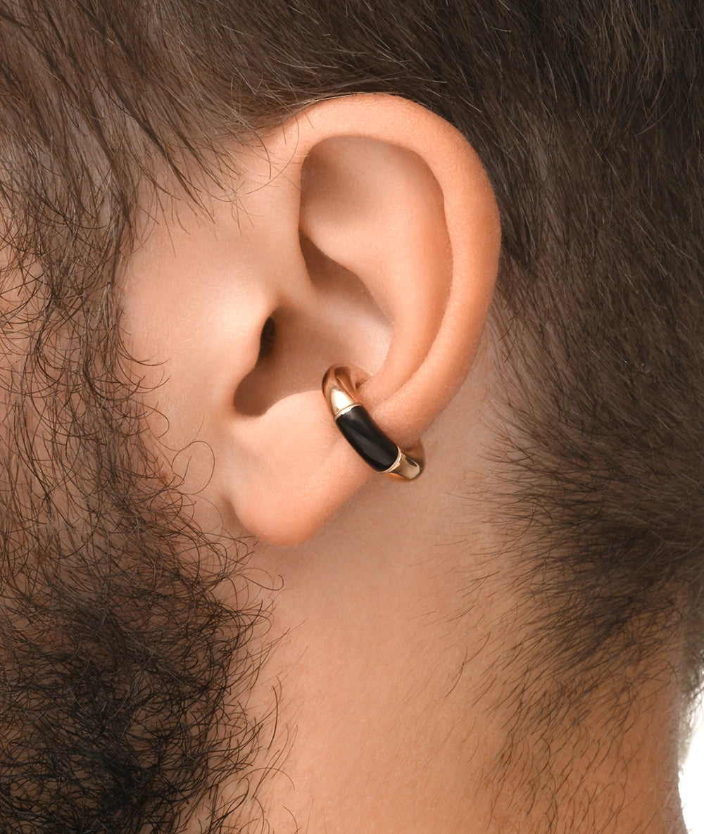 Big Bowie S round silver ear cuff