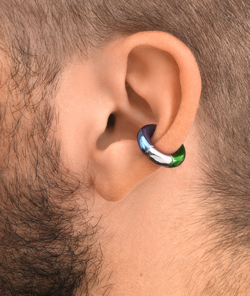 Ear cuff rond bicolore Bowie Tri SGMB