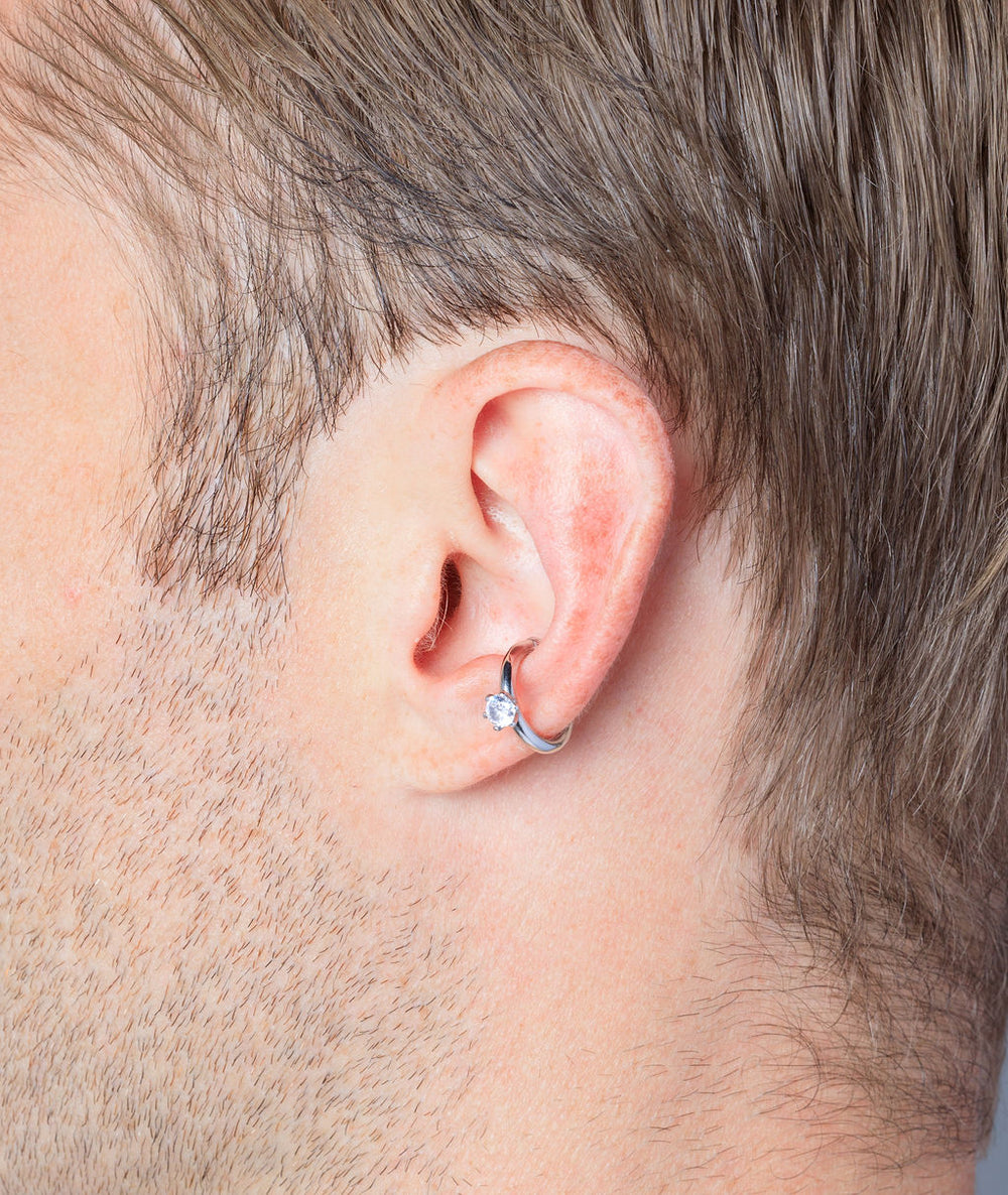 Ear cuff rond doré avec zirconium Bully Star S