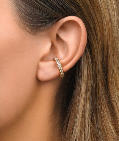 Ear cuff rond doré et zircons Kim L RG - YParis