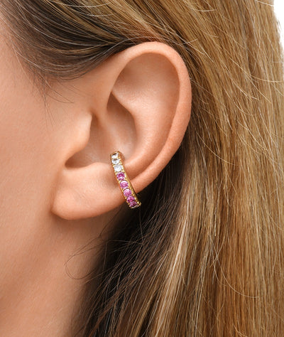 Ear cuff rond doré et zircons violets Abi L G - YParis