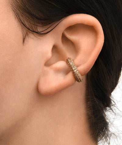Ear cuff rond or rose avec zircons ALF RG - YParis
