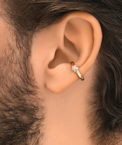 Ear cuff rond or rose avec zircons STELLA RG - YParis