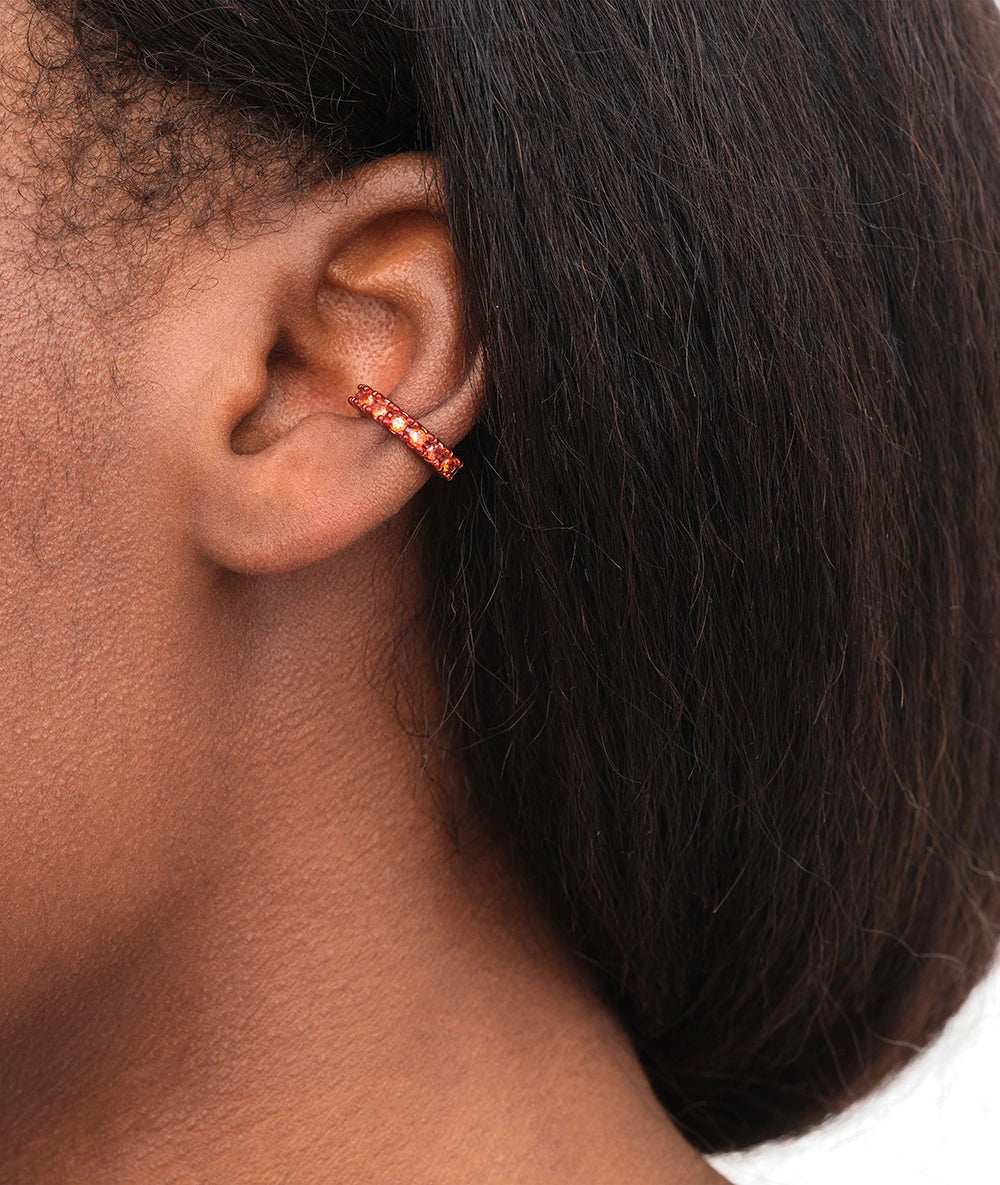 Ear cuff rond rouge zircons rouges Abi S R