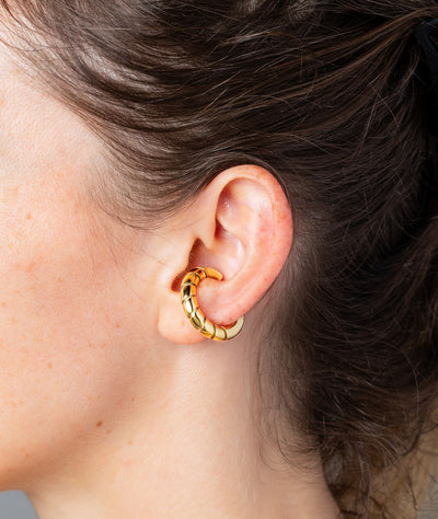 Ear cuff rond torsadé doré Ora G - YParis