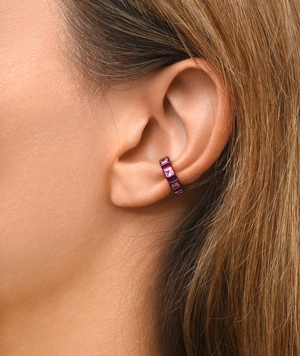 Loki S silver and zirconium ear cuff