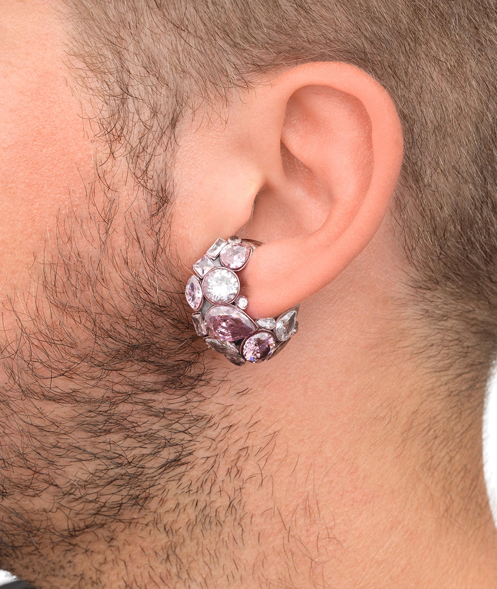 Ear cuff rose zircons roses et blancs Dahlia LP