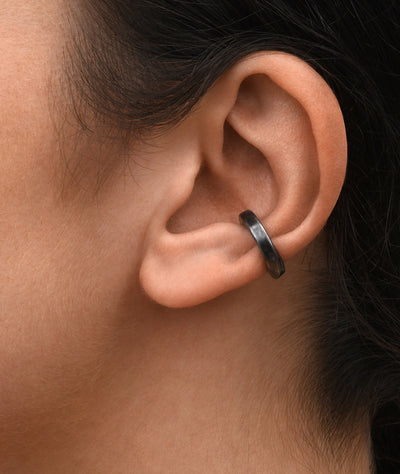 Ear cuff torsadé argenté effet vintage Honorito VS - YParis