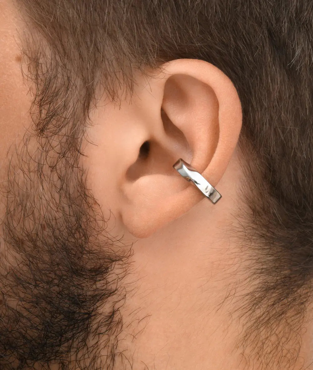 Ear cuff torsadé argenté Honor S
