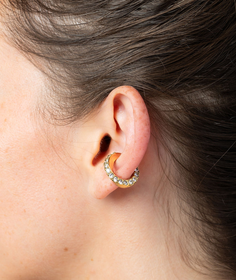 Honorito Star G gold and zirconia twisted ear cuff