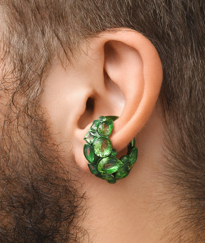 Ear cuff vert avec zircons verts DAHLIA SG - YParis