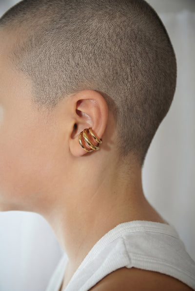 Earcuff triple dorée APEX ouverture G 5mm - YParis