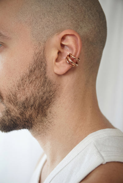 Earcuff triple rose gold APEX RG ouverture 5mm - YParis