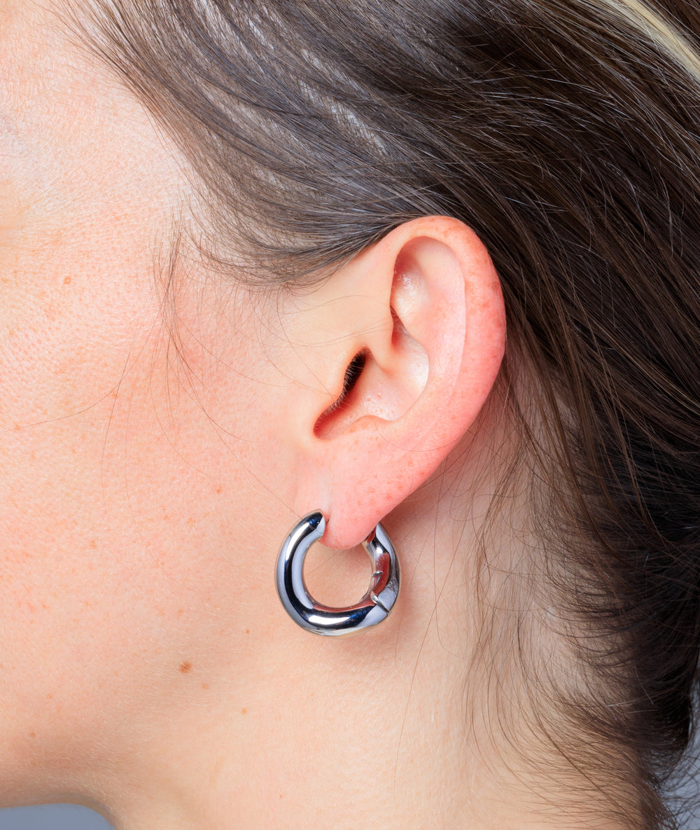 Avery S silver hoop earring