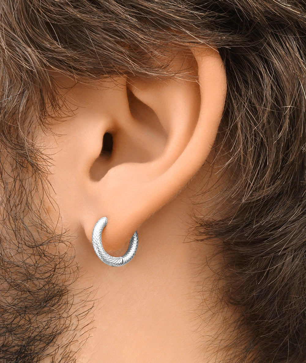 Boucle d'oreille créole argentée PARKER S M