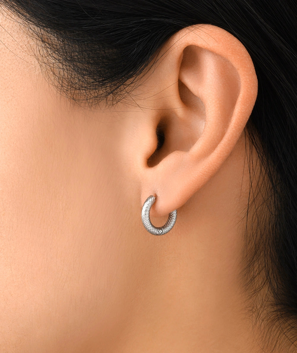 Boucle d'oreille créole argentée PARKER S S
