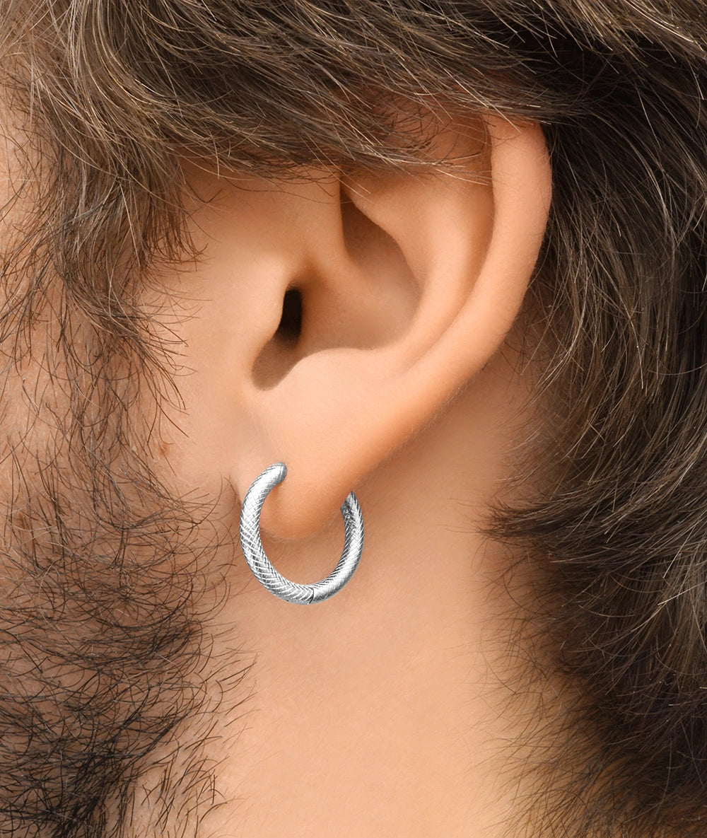 PARKER S XL Silver Hoop Earrings