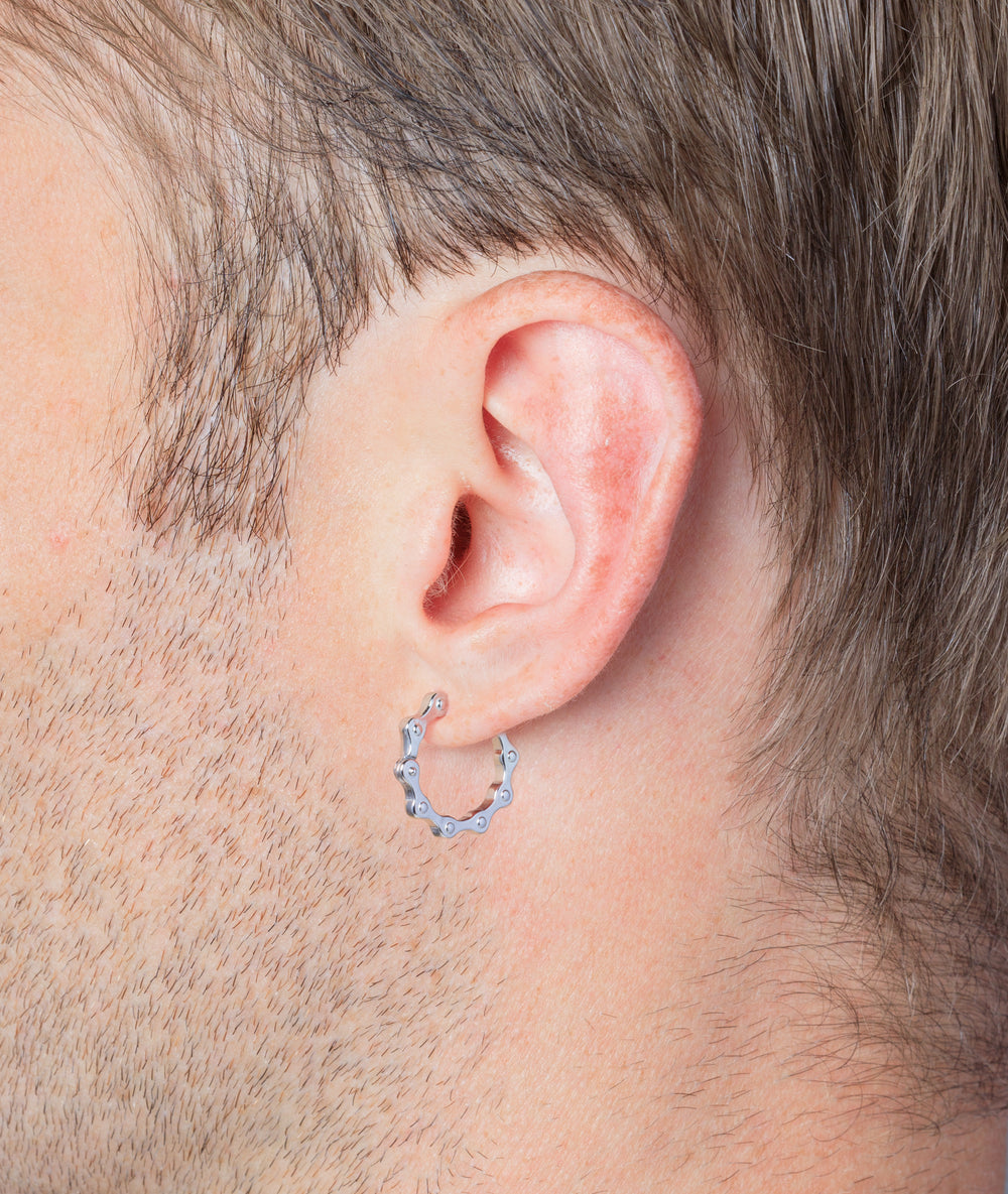 Boucle d'oreille créole argentée Willie S