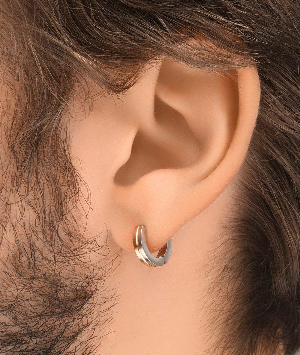 Boucle d'oreille créole bicolore Kyoto Bi