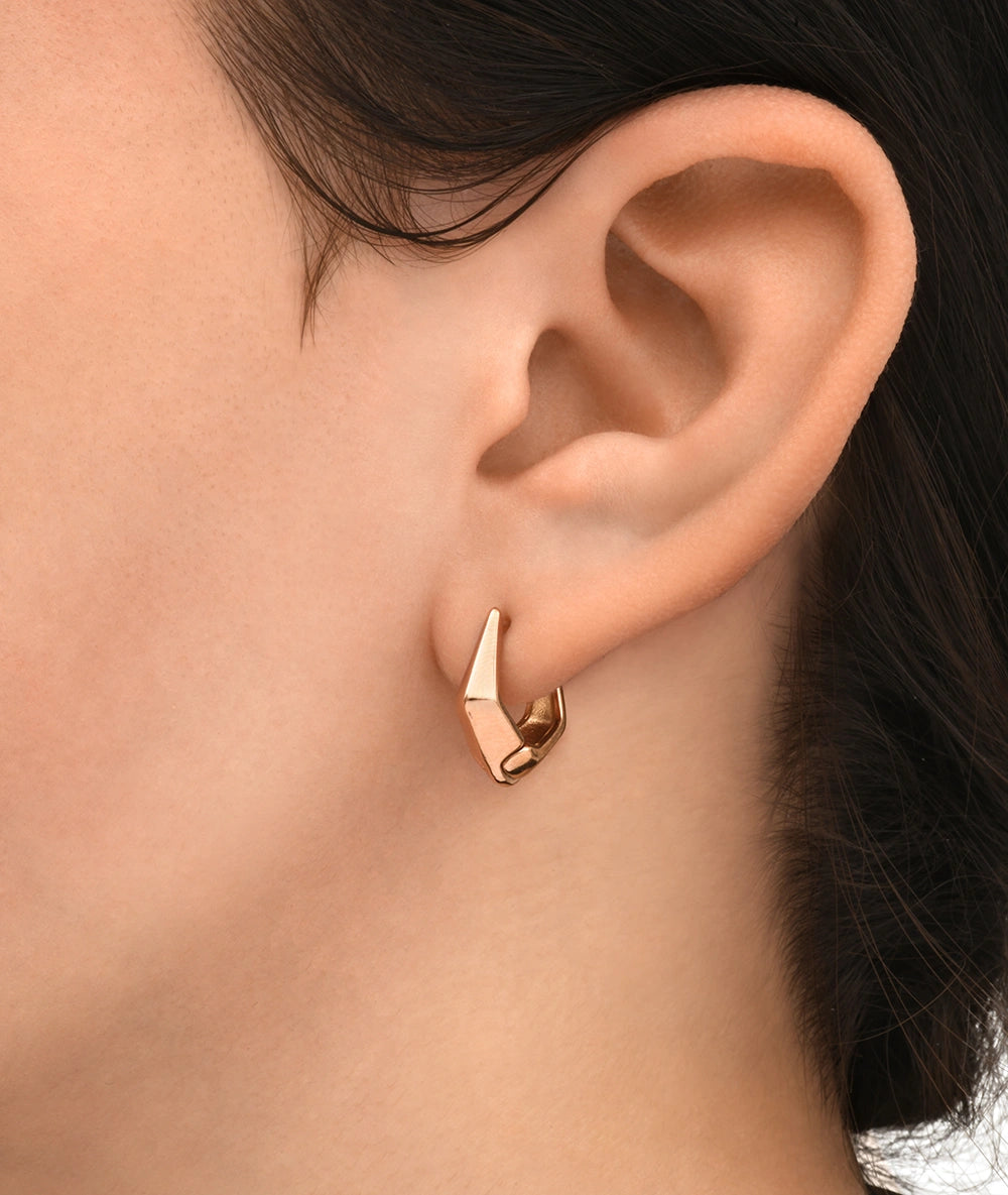 Boucle d'oreille créole géométrique or rose OTO RG