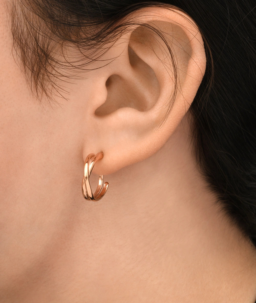Boucle d'oreille créole or rose ANJA S RG