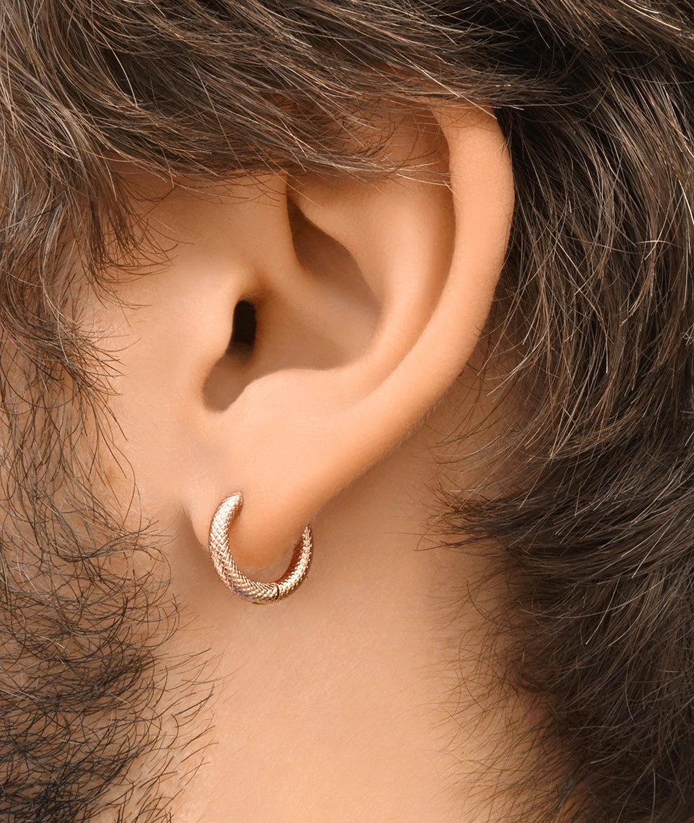 Boucle d'oreille créole or rose PARKER RG M