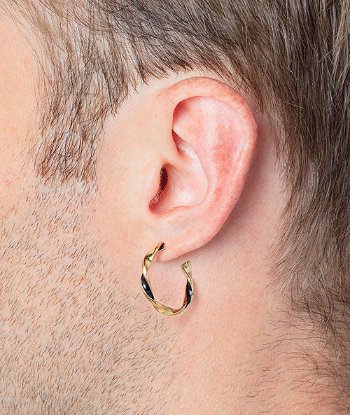 Princess GB two-tone twisted hoop earring