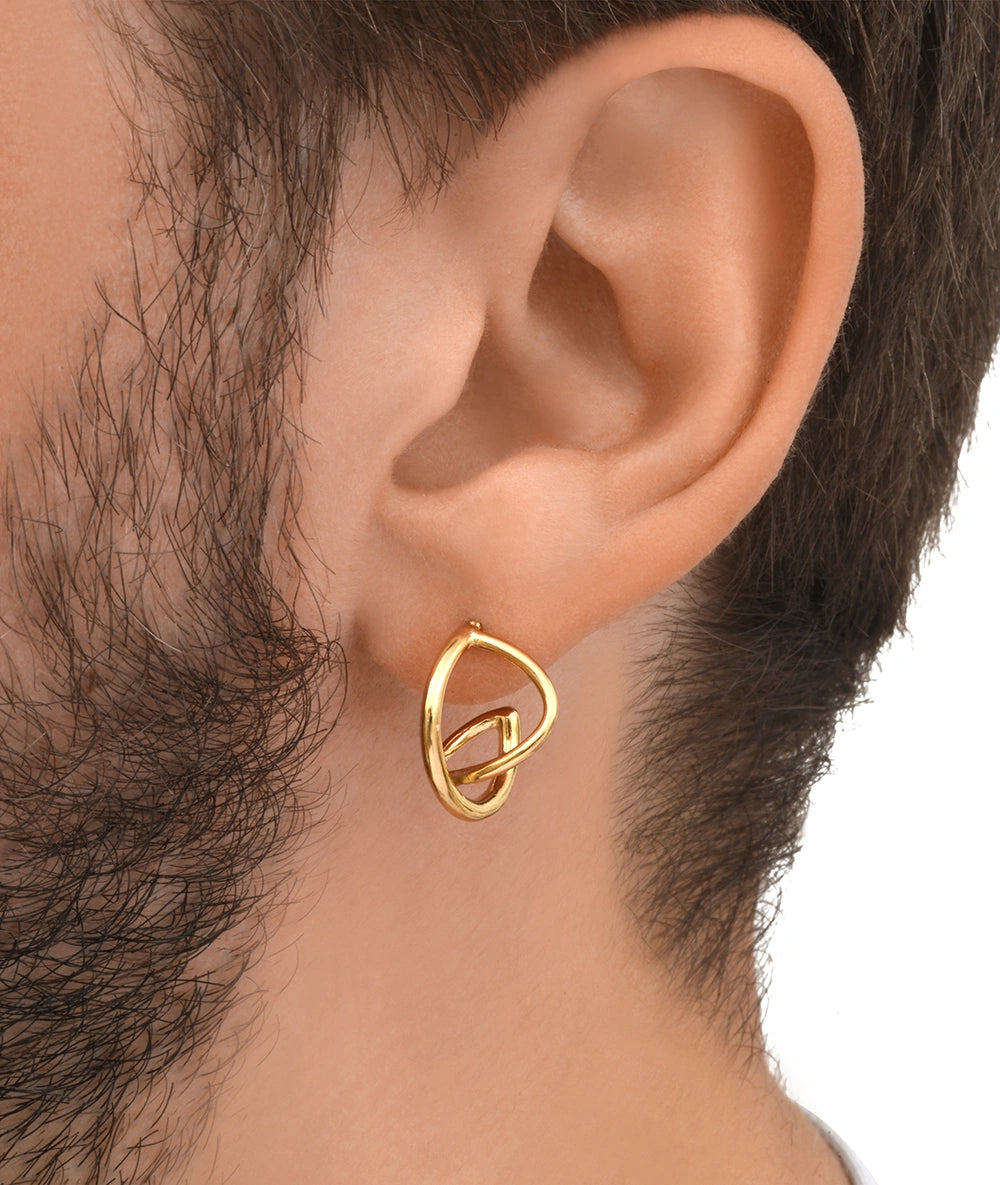 Boucle d'oreille créole torsadée dorée SANNA G