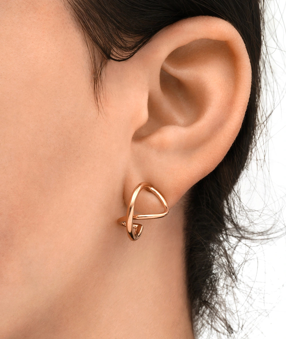 Boucle d'oreille créole torsadée or rose SANNA RG