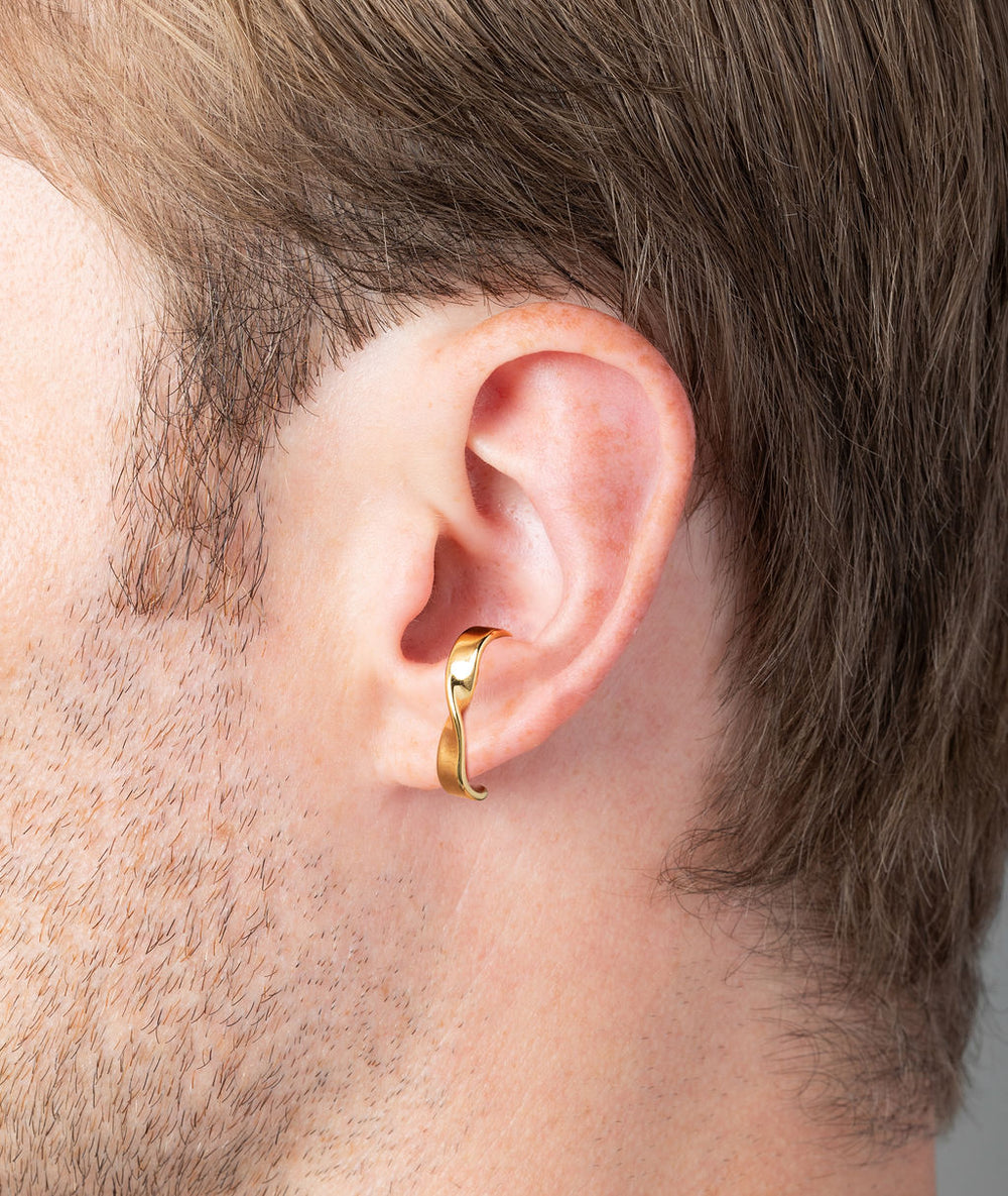 Boucle d'oreille torsade dorée Carter G