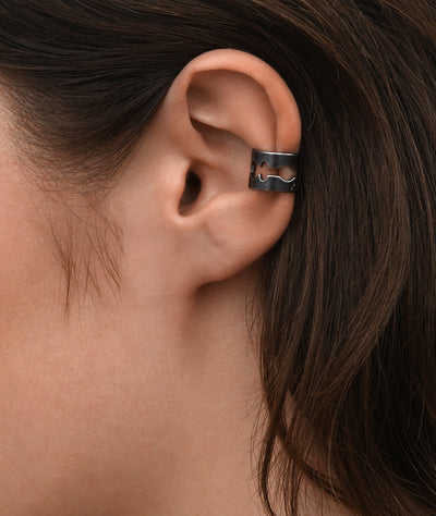 Ear cuff argenté en forme de lame effet vintage SANJI VS - YParis