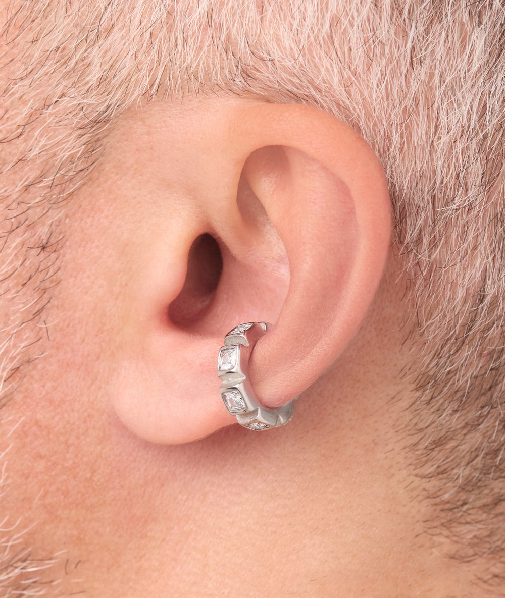 Loki S silver and zirconium ear cuff