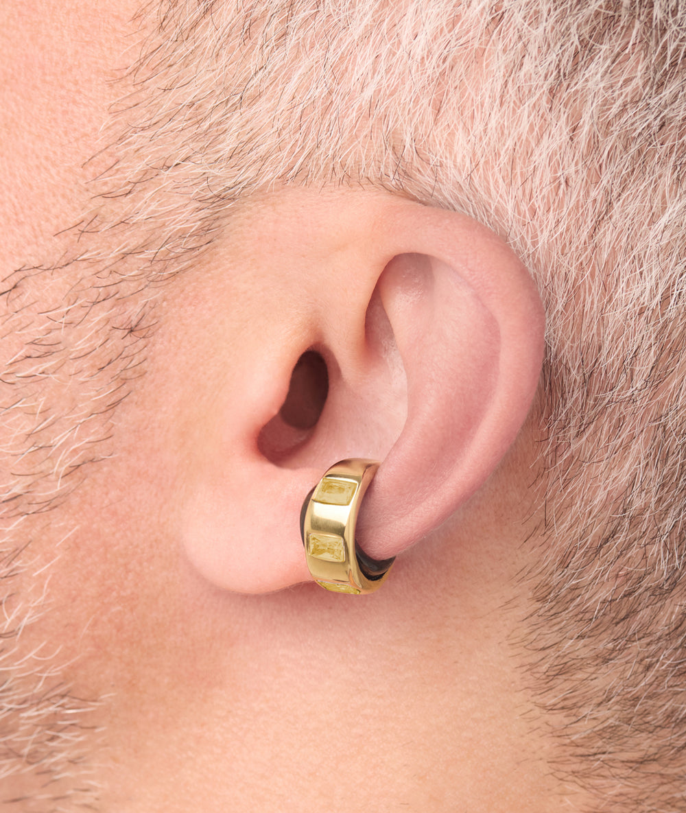 Two-tone ear cuff with brown zirconia Draco GB