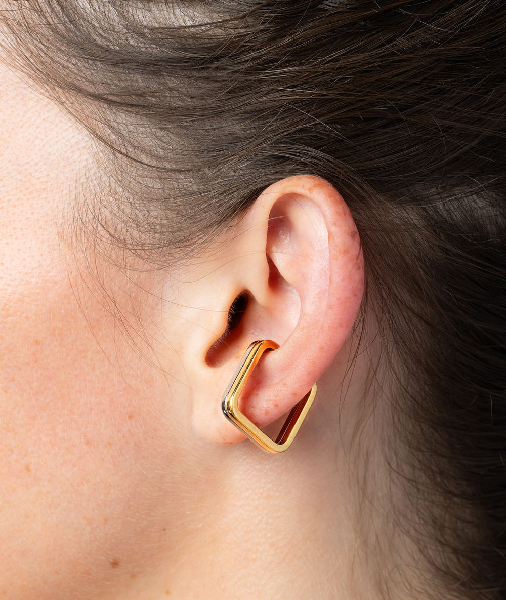 Ear cuff carré bicolore Ashley Bi