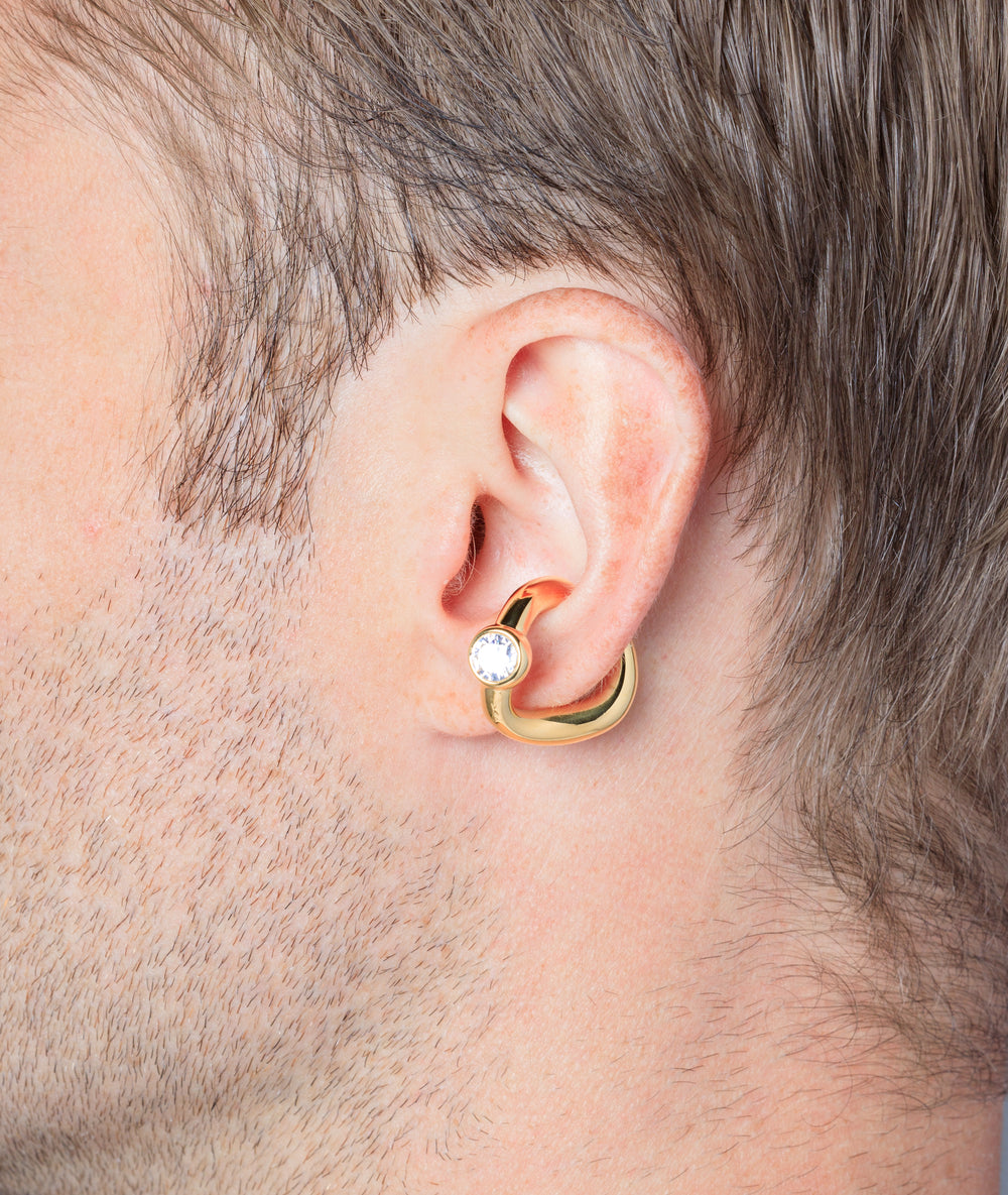 Gold ear cuff with zirconium Nyx G