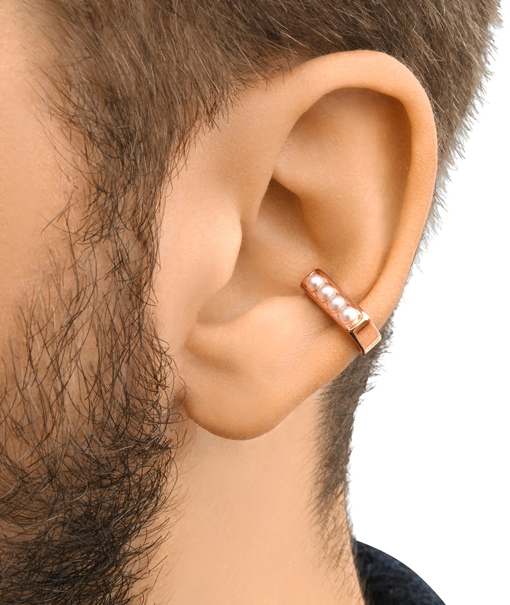 Ear cuff  doré et perles blanches KIRA RG