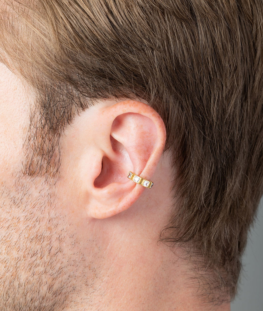 Loki S silver and zirconium ear cuff