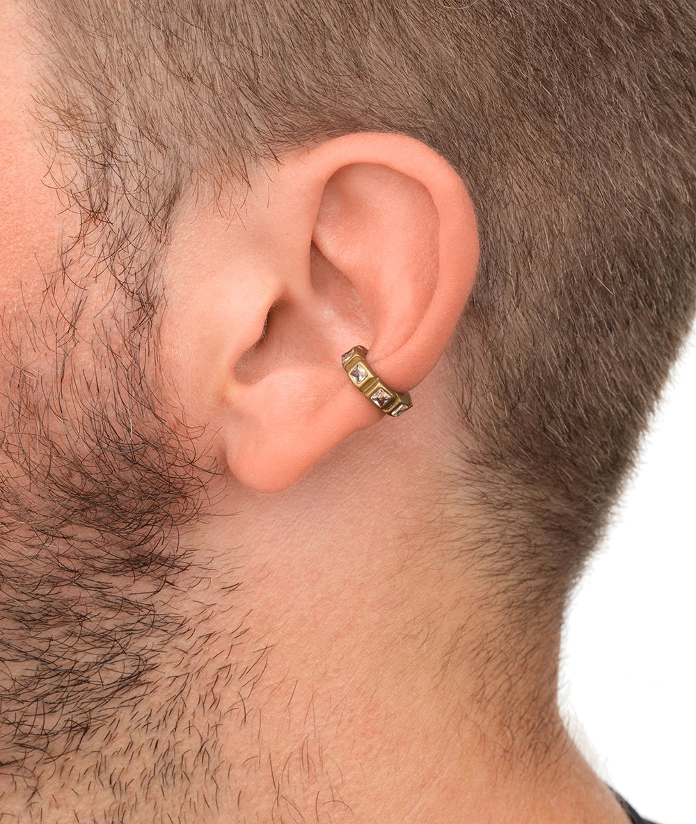 Ear cuff doré et zircons champagne effet vintage Dibba S VG