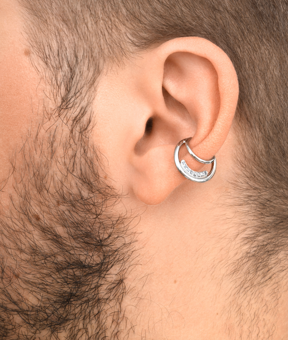 Maris G double gold and zirconium ear cuff