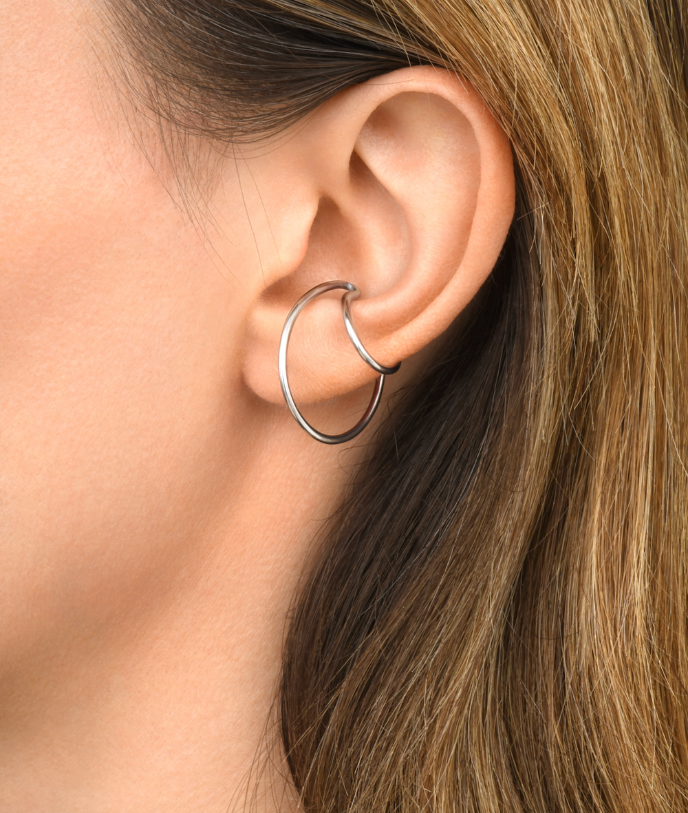Ear cuff double argenté Lou S