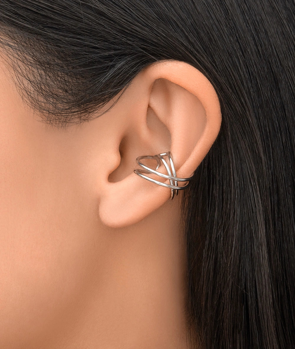 Ear cuff double argenté VENUS S
