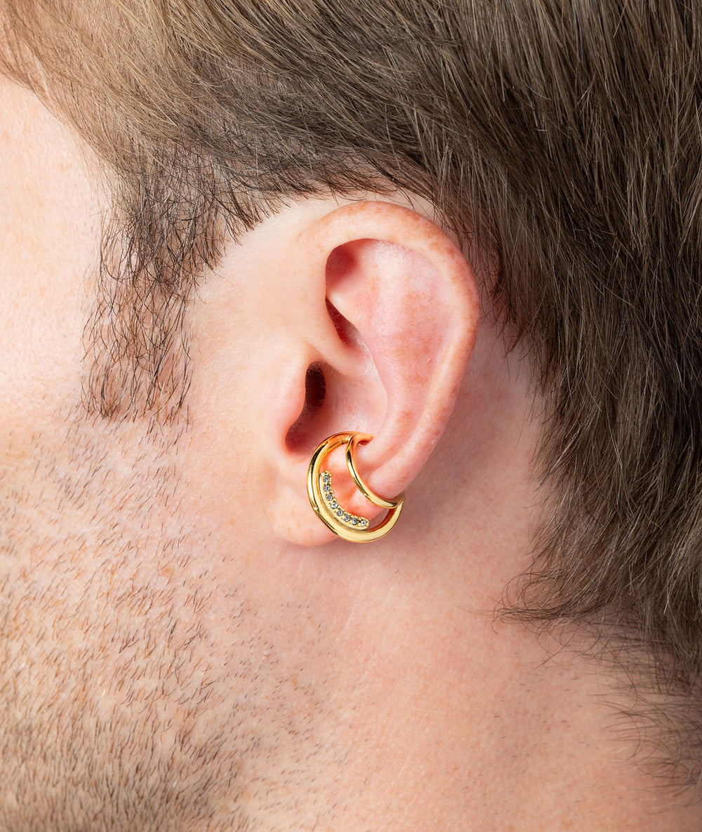 Maris G double gold and zirconium ear cuff
