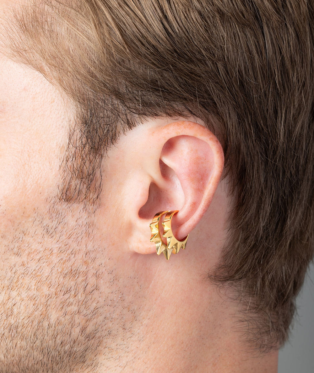 Ear cuff double piques doré Pike Double G