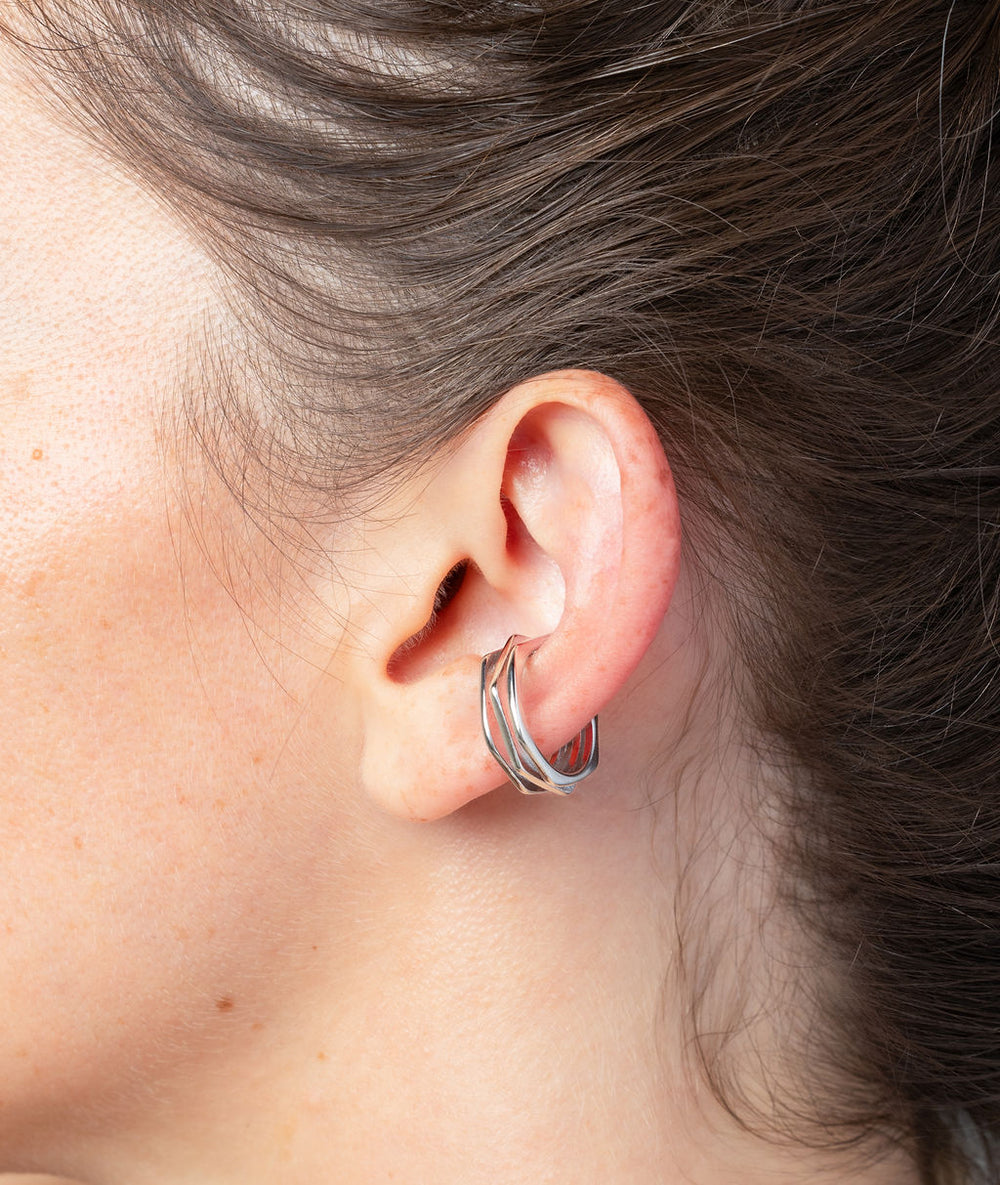 Silver geometric ear cuff Bolty S