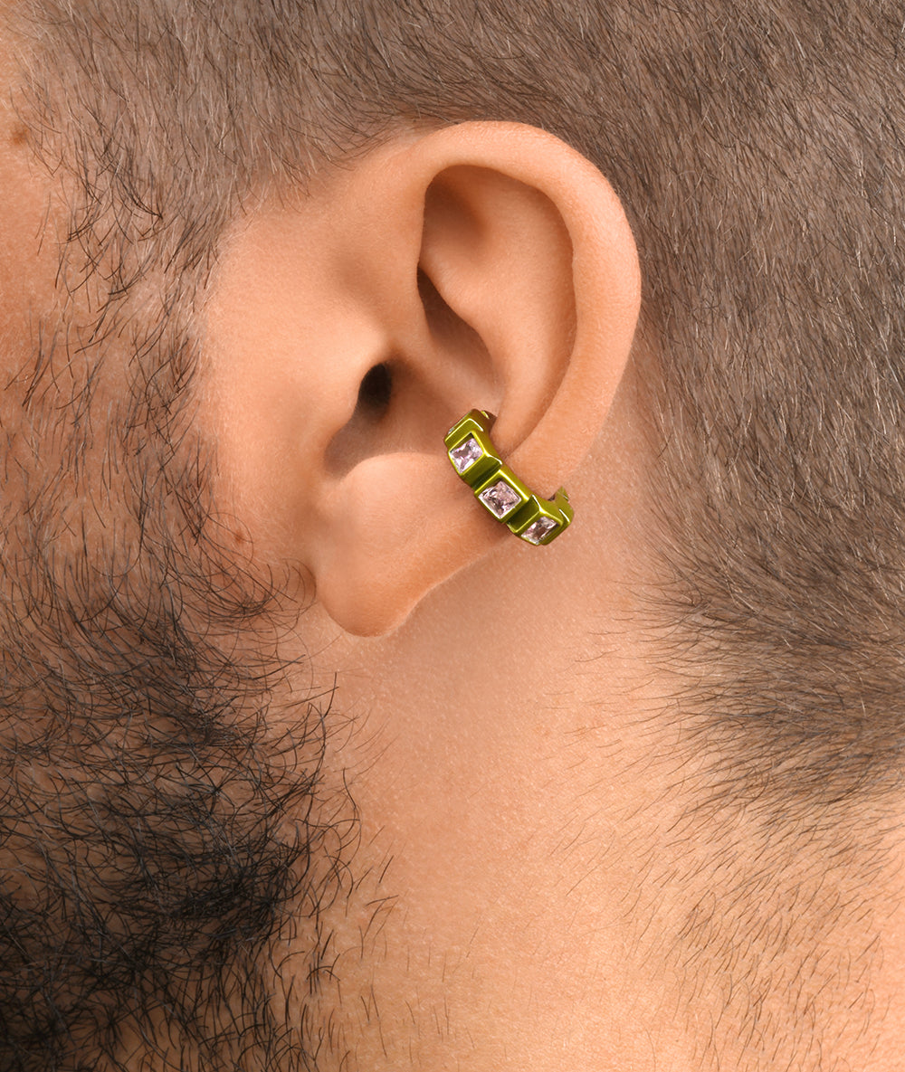 Loki S silver and zirconium ear cuff