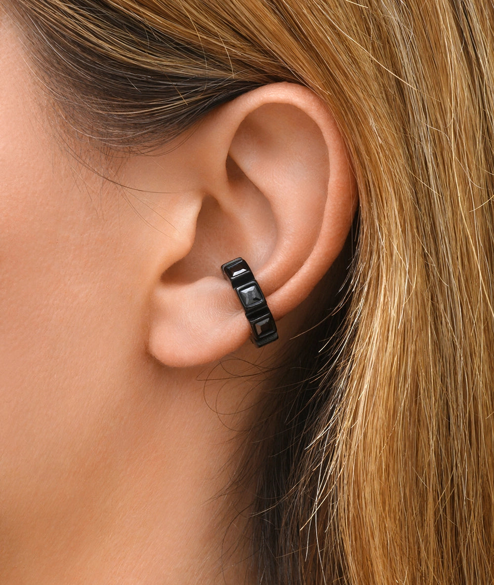 Loki S silver and zirconium ear cuff