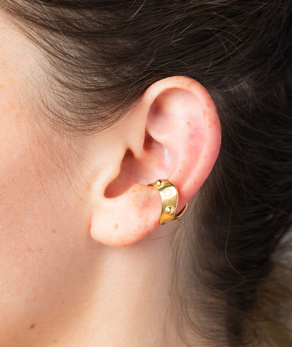 Wavy ear cuff, gold studded , Wavy Glory G